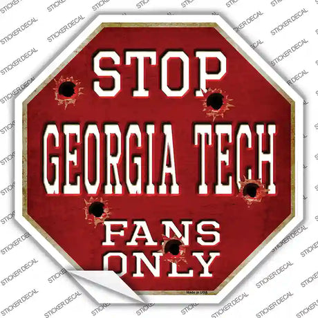 Georgia Tech Fans Only Novelty Octagon Sticker Decal Small