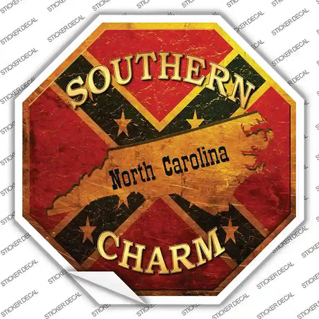 Southern Charm North Carolina Novelty Octagon Sticker Decal Small