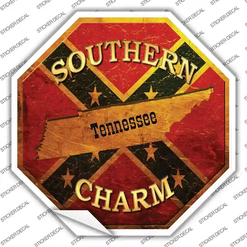 Southern Charm Tennessee Novelty Octagon Sticker Decal Small