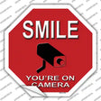 Smile Youre On Camera Novelty Octagon Sticker Decal Small