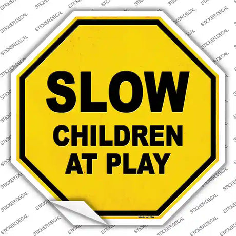 Slow Children at Play Novelty Octagon Sticker Decal Small