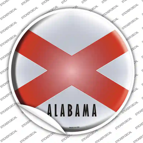 Alabama State Flag Novelty Circle Sticker Decal