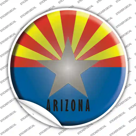 Arizona State Flag Novelty Circle Sticker Decal