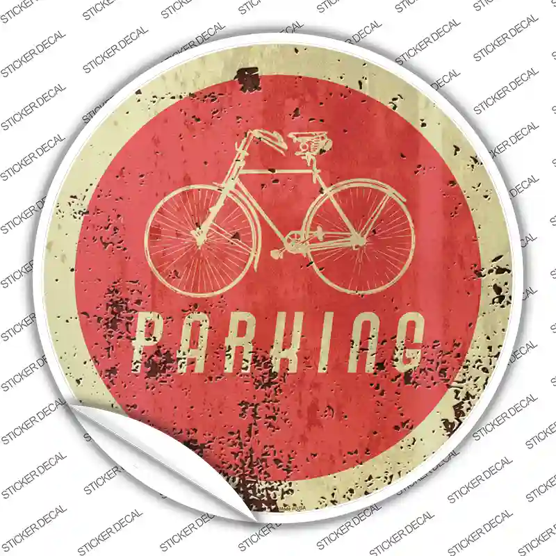 Bicycle Parking Novelty Circle Sticker Decal