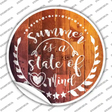 Summer State of Mind Novelty Circle Sticker Decal