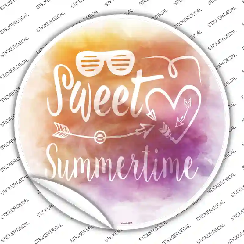 Sweet Summertime Novelty Circle Sticker Decal