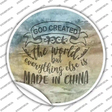 God Created the World Novelty Circle Sticker Decal