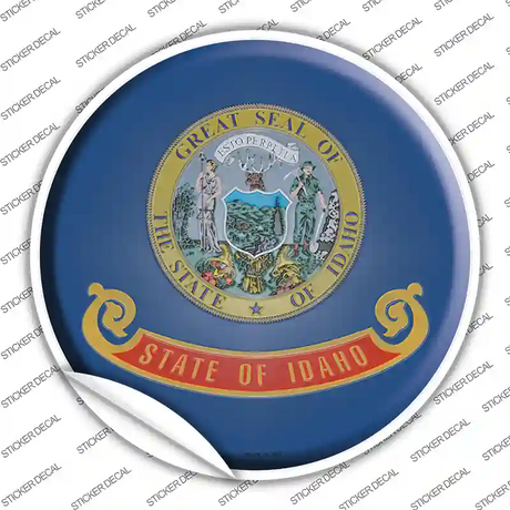 Idaho State Flag Novelty Circle Sticker Decal
