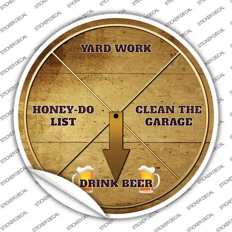 Drink Beer Novelty Circle Sticker Decal