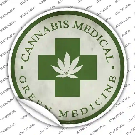 Cannabis Medicine Novelty Circle Sticker Decal