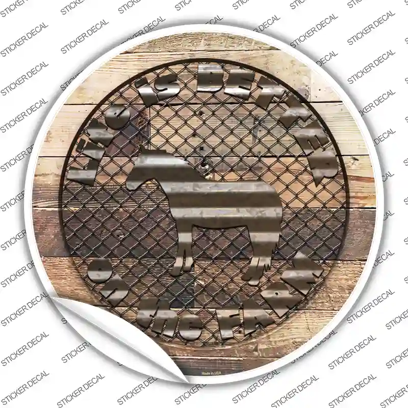 Better On The Farm Horse Novelty Circle Sticker Decal