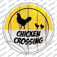 Chicken Crossing Novelty Circle Sticker Decal