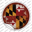 Maryland Rusty Stamped Novelty Circle Sticker Decal