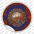 New Hampshire Rusty Stamped Novelty Circle Sticker Decal