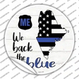 Maine Back The Blue Novelty Circle Sticker Decal