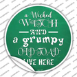 Wicked Witch and Grumpy Toad Novelty Circle Sticker Decal