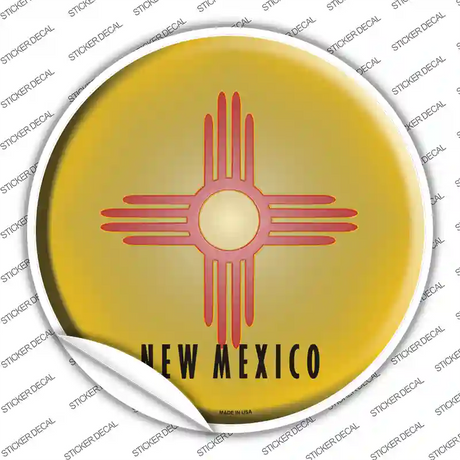 New Mexico State Flag Novelty Circle Sticker Decal