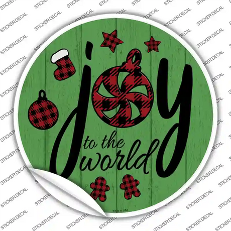 Joy To The World Novelty Circle Sticker Decal