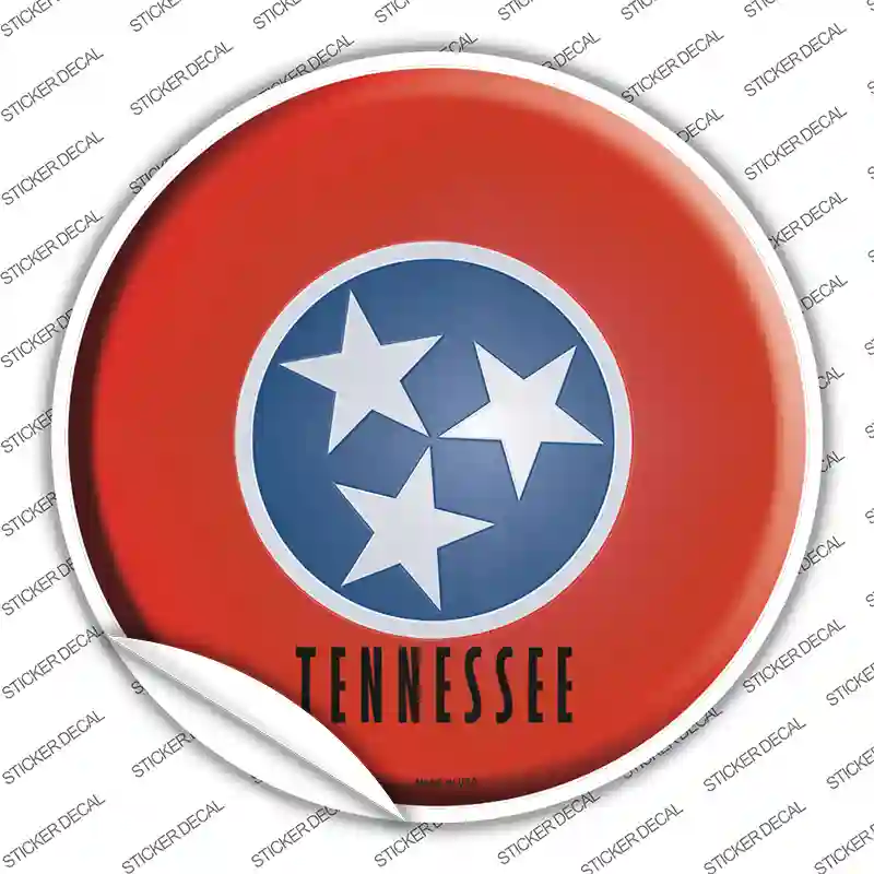 Tennessee State Flag Novelty Circle Sticker Decal