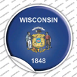 Wisconsin State Flag Novelty Circle Sticker Decal