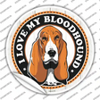 I Love My Bloodhound Color Novelty Circle Sticker Decal