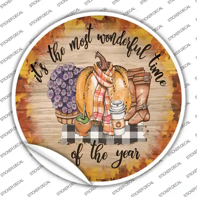 Wonderful Time Of Year Novelty Circle Sticker Decal
