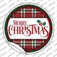 Merry Christmas Red and Green Novelty Circle Sticker Decal