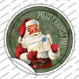 Merry Christmas with Present Novelty Circle Sticker Decal