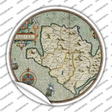 Isle of Anglesey Map Novelty Circle Sticker Decal