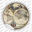 World Map Novelty Circle Sticker Decal