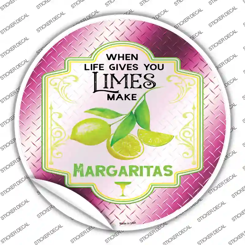 Make Margaritas Pink Novelty Circle Sticker Decal
