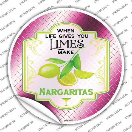 Make Margaritas Pink Novelty Circle Sticker Decal