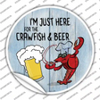 Crawfish and Beer Novelty Circle Sticker Decal