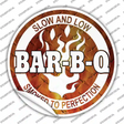 Slow And Low BBQ Novelty Circle Sticker Decal