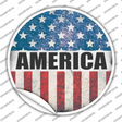 America Flag Background Novelty Circle Sticker Decal