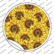 Sunflowers Filled Novelty Circle Sticker Decal