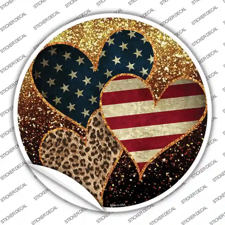 Stars Stripes Animal Print Hearts Novelty Circle Sticker Decal