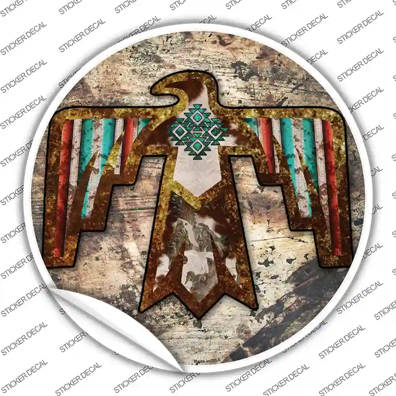 Western Phoenix Novelty Circle Sticker Decal