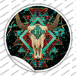 Cow Skull Dark Aztec Novelty Circle Sticker Decal