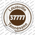 Louisville TN 37777 Brown Novelty Circle Sticker Decal