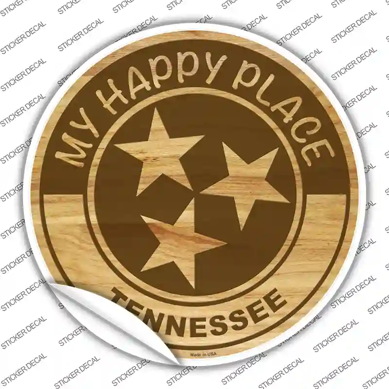 My Happy Place Tristar Tennessee Novelty Circle Sticker Decal