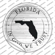 Florida In God We Trust Novelty Circle Sticker Decal