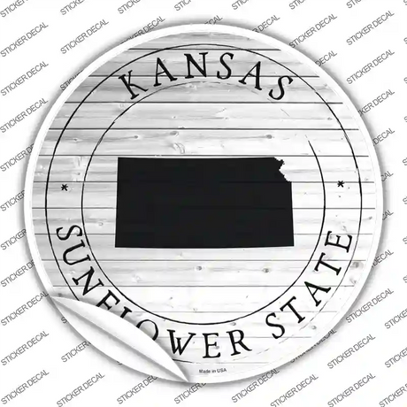 Kansas Sunflower State Novelty Circle Sticker Decal