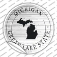 Michigan Great Lake State Novelty Circle Sticker Decal