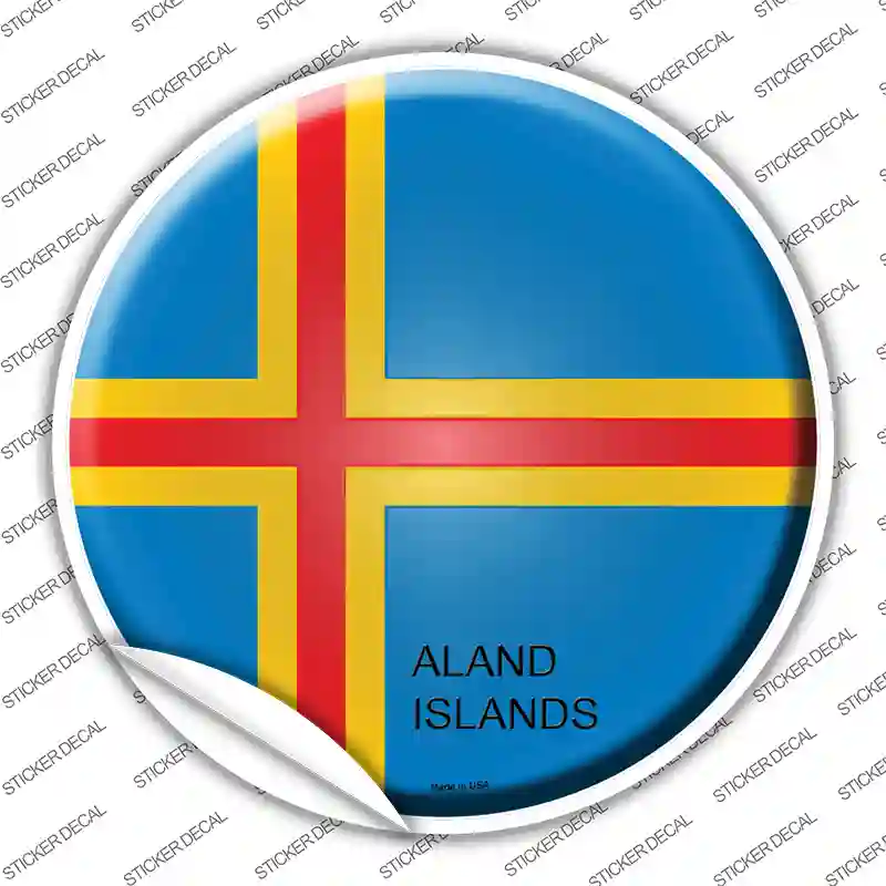 Aland Islands Country Novelty Circle Sticker Decal