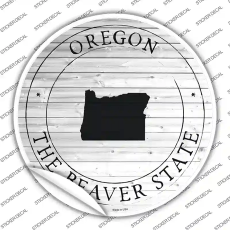 Oregon Beaver State Novelty Circle Sticker Decal