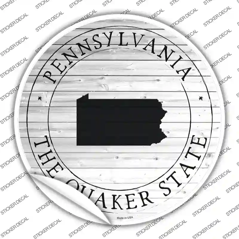 Pennsylvania Quaker State Novelty Circle Sticker Decal