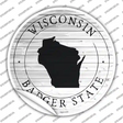 Wisconsin Badger State Novelty Circle Sticker Decal