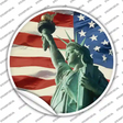 Lady Liberty American Flag Novelty Circle Sticker Decal
