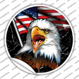 Eagle With Flag Novelty Circle Sticker Decal